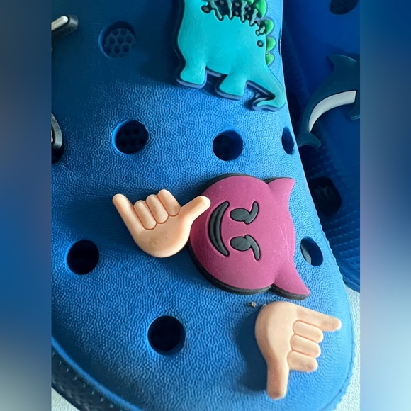 Crocs Crocband Youth Girls Sz 1 Shoes Blue Slip On Slides Comfort Sandal - Picture 11 of 11